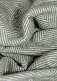 RECYCLED WOOL BLANKET OLIVE HERRINGBONE