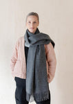LAMBSWOOL OVERSIZED SCARF CHARCOAL  MELANGE