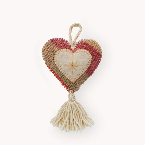 HAND EMBROIDERED ORNAMENT/HEART