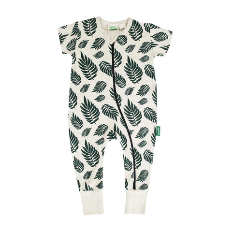 PARADE ROMPER SHORT SLEEVE-PALM LEAVES