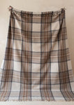 RECYCLED WOOL KING SIZE BLANKET STEWART NATURAL DRESS TARTAN