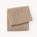 HAND KNIT ALPACA SCARF CHAMPAGNE