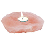ROSE QUARTZ SLAB CANDLE HOLDER