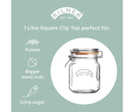 GLASS CLIP TOP STORAGE JAR 1L