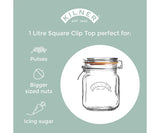 GLASS CLIP TOP STORAGE JAR 1L