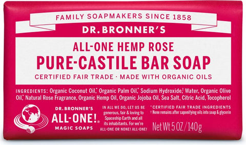 DR. BRONNER'S ROSE CASTILE BAR SOAP