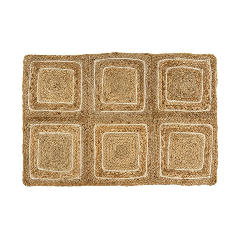 GEO JUTE RUG  2X3 WHITE