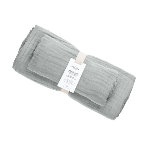 ORGANIC GAUZE TOWEL SET/Dusty Mint
